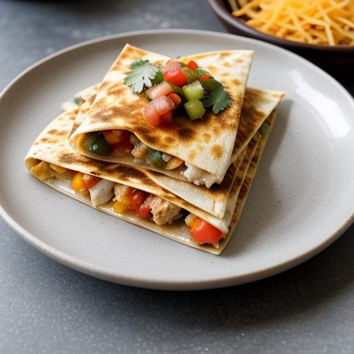 Chicken & Chili Quesadillas With Fresh Tomato Salsa^ recipe image